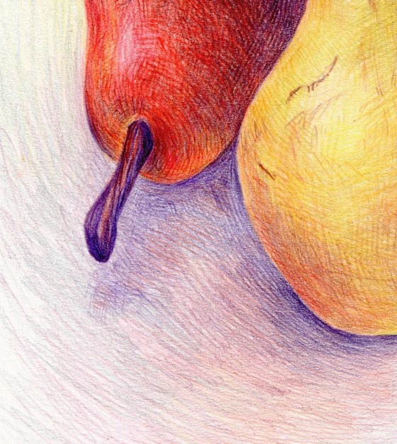 Colored pencil pears