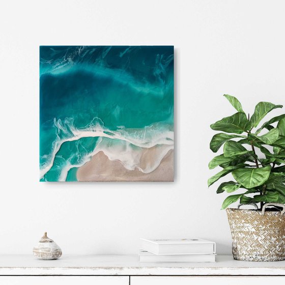 Turquoise Beach Resin Art