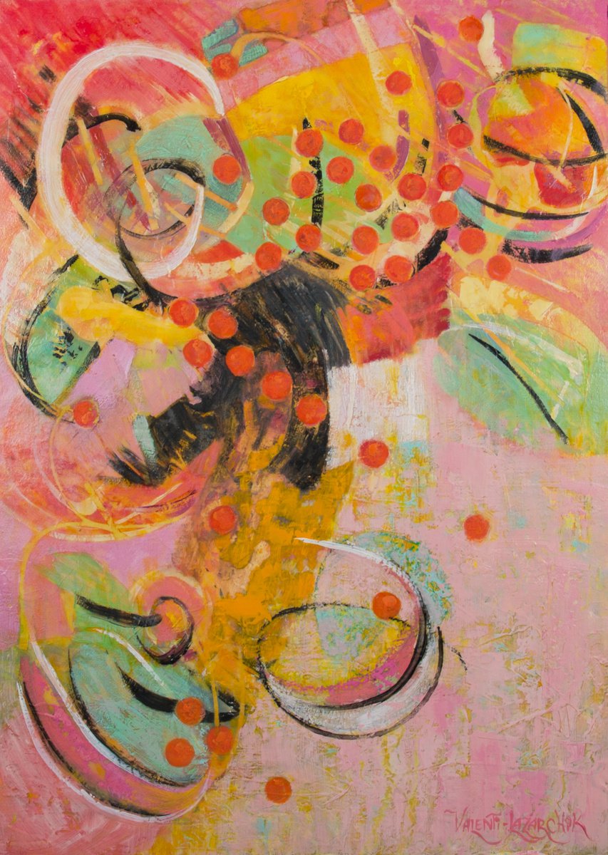 Organic Abstract Painting By Gina Valenti-Lazarchik, 16 X 22, You Give Yourself Away, Original Artwork