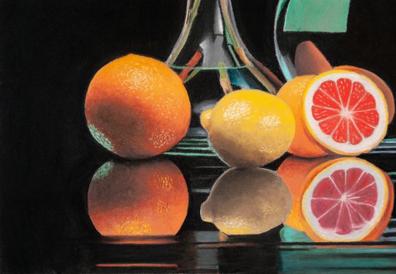 Citrus Fruits and Glass Vessels