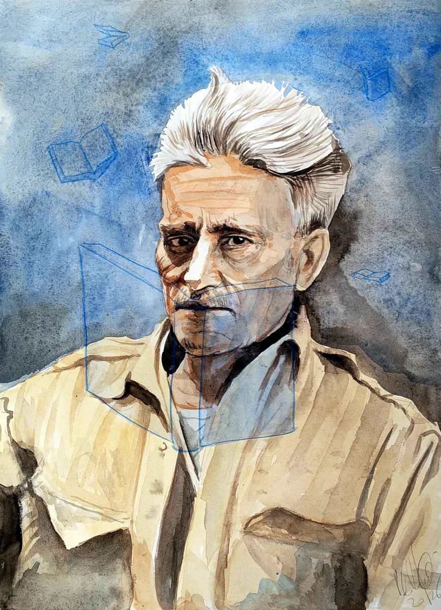 Surrealistic Pastel Drawing , Man Reading By Paolo Beneforti, 11 X 15, Artwork For Sale On Artfinder