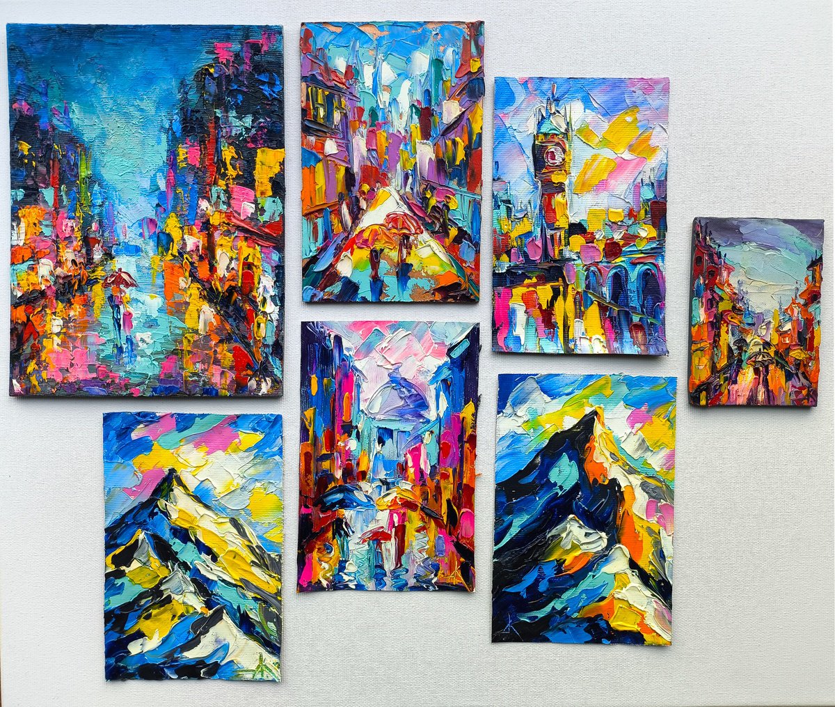 Expressive Oil Painting , Memories (Set Of 7) By Anastasia Kozorez, 14 X 17, Artwork For Sale On Artfinder