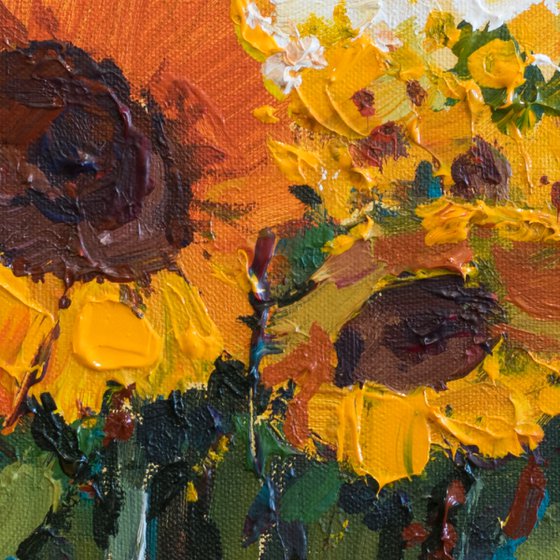 Sunflowers  Acrylic  painting