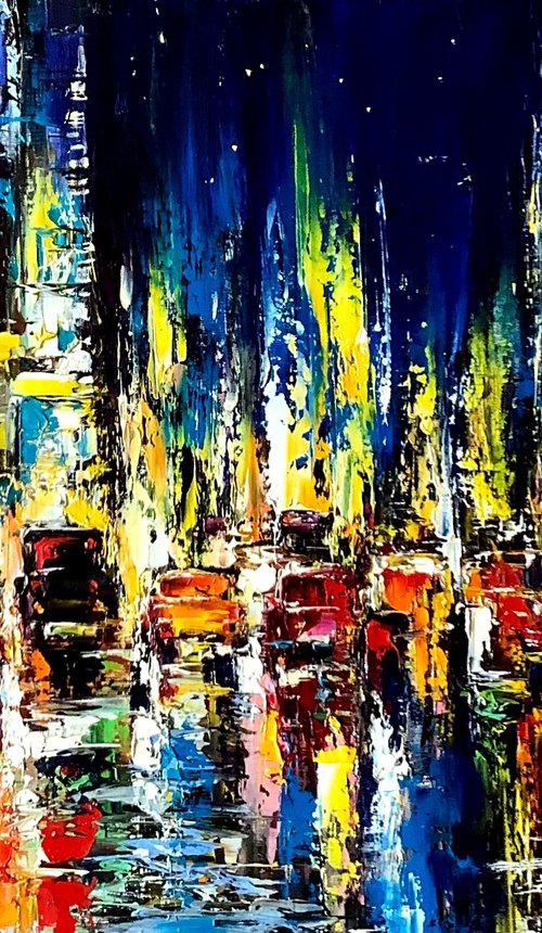 Evening city lights by Olena  Romanenko