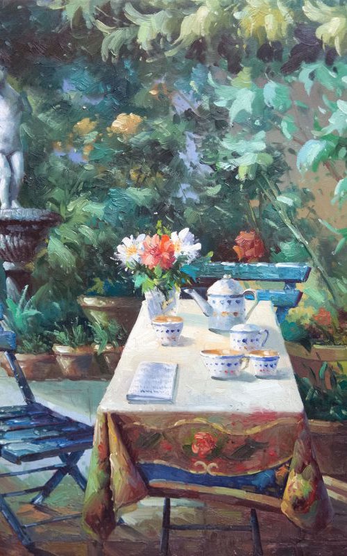 afternoon garden tea by GOUYETTE jean-michel