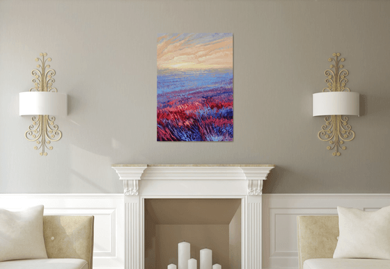 Pink Field at Sunrise 70x100cm