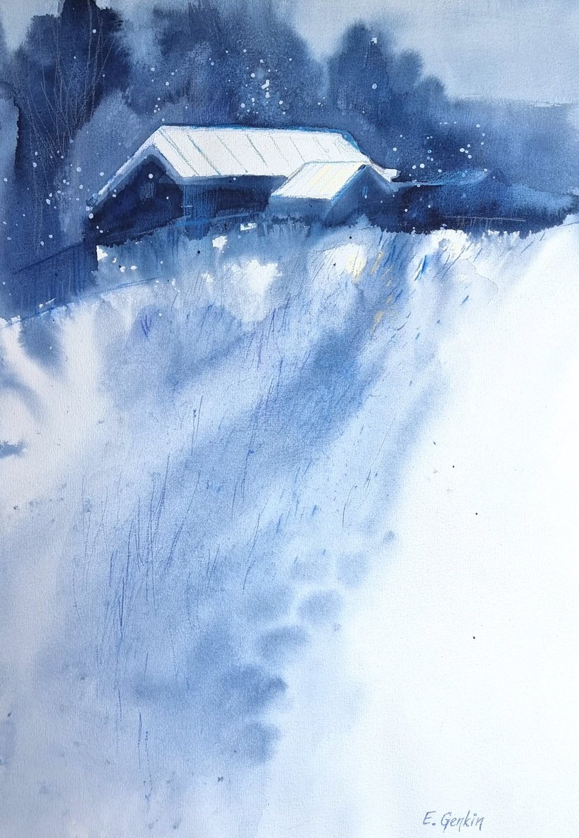 Snowy Day in the Village #2 by Elena Genkin