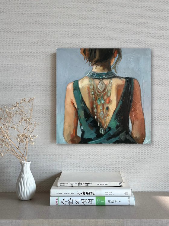 Woman from back  22x22cm