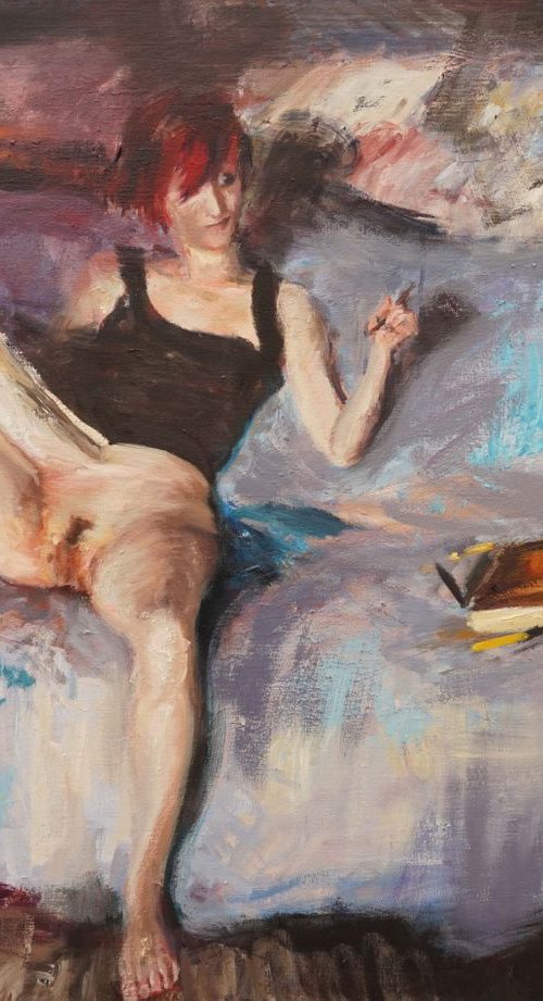Rébecca is drawing by Manuel Leonardi