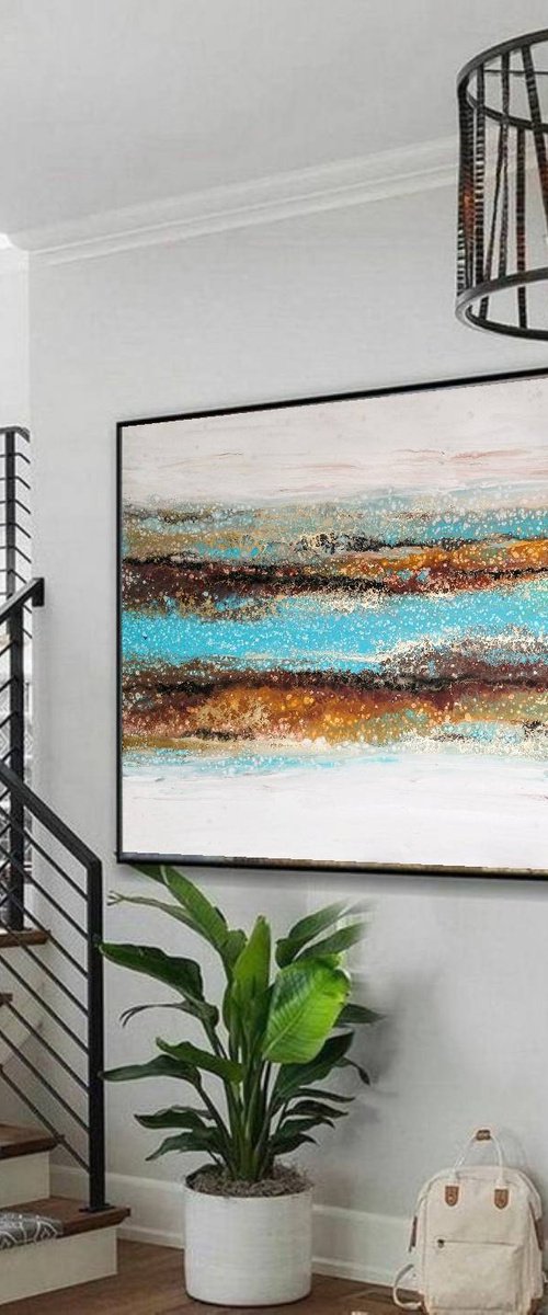 "Attraction" XL abstract original (100x150cm) by Eleni Denart