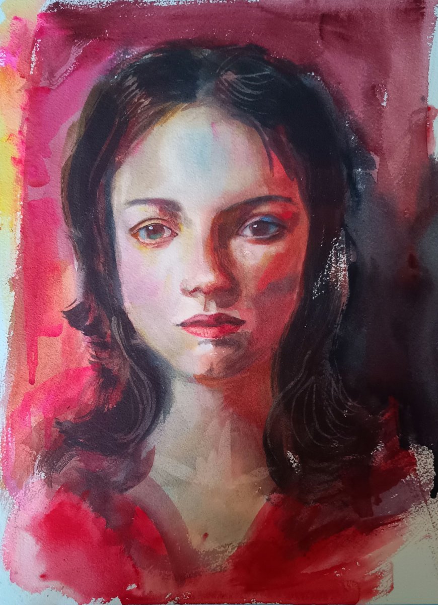 Impressionistic Watercolour , Carmen By Marina Del Pozo, 12 X 16, Artwork For Sale On Artfinder