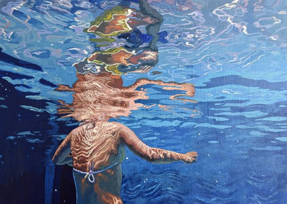 Underneath XXII - Miniature swimming painting