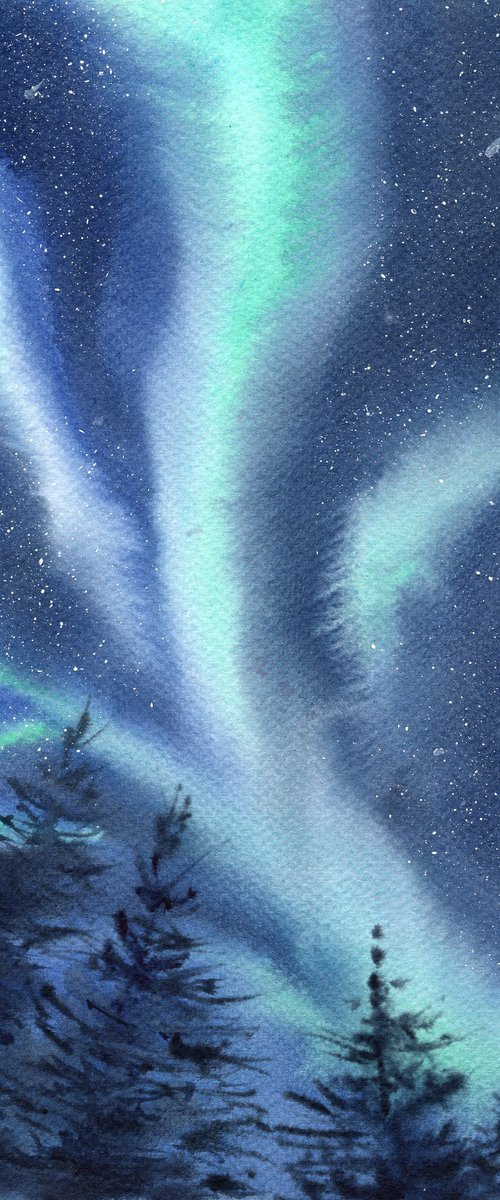 Aurora borealis. by Evgeniya Mokeeva