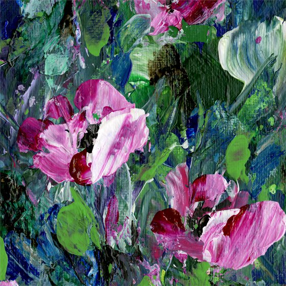 Meadow Opulence - Textural Floral Painting by Kathy Morton Stanion