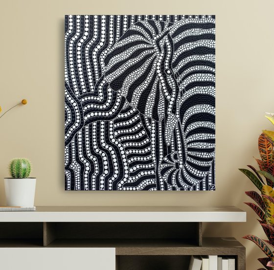 Black and White Abstract Elephant