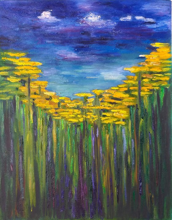 Spring, impressionistic oil painting, small artwork