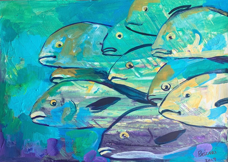 Tropical Fish Acrylic Painting By Olga Pascari Artfinder