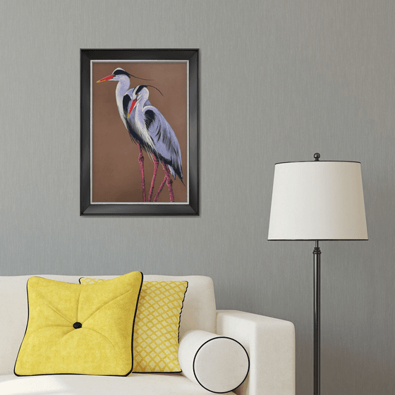 Heron Wader Ardea Hern Stroks