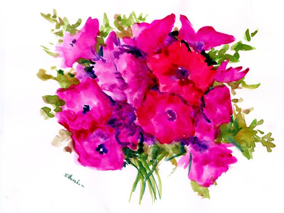 Petunia, Bright Pink Flowers