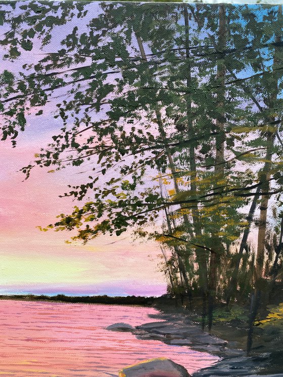 Evening in Karelia, 100 х 70 cm, oil on canvas