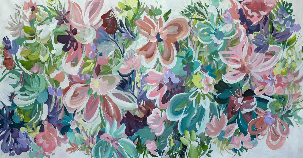 Botanical Kisses By Amber Gittins, 75 X 39, Artwork For Sale On Artfinder