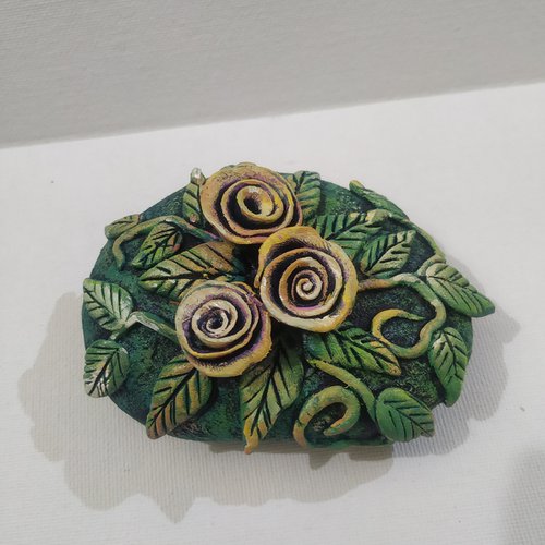 Floral series with clay 2 by SANJAY PUNEKAR