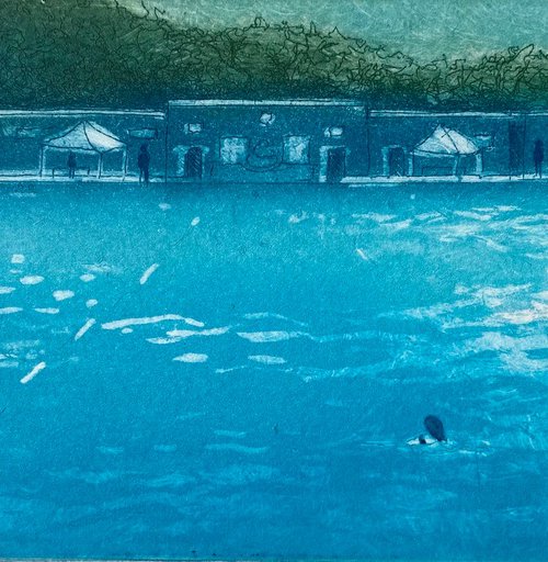 Evening Swim, Parliament Hill Lido by Rebecca Denton