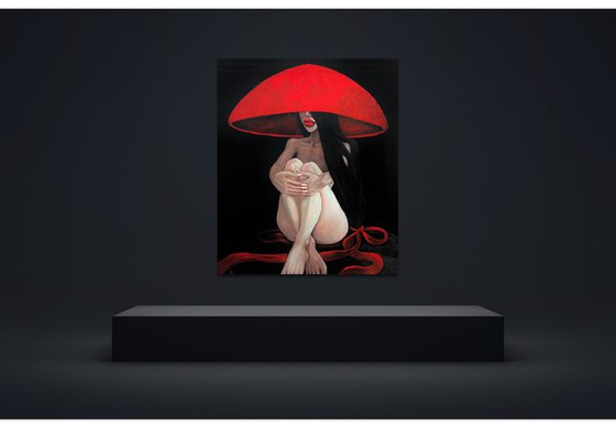 Nude in red hat
