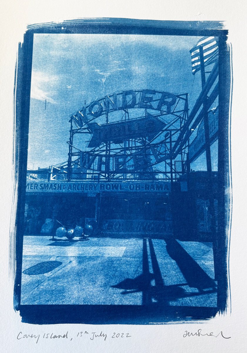 Photorealistic Cityscapes Photograph By Anna Bush, 13 X 17, Coney Island, New York, Original Artwork