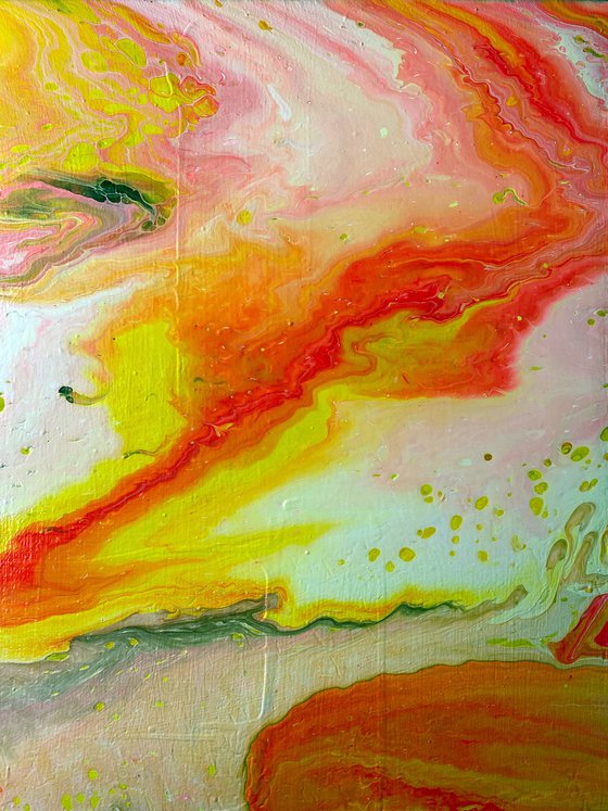 "I Can't Stay Mad At You" - Original Abstract PMS Fluid Acrylic Painting - 24 x 24 inches