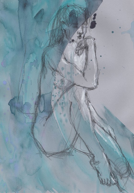 Naked model drawing