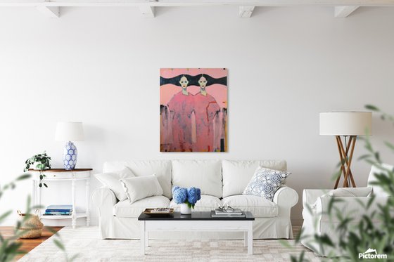 My Red — Twin Figures in Pale Pink