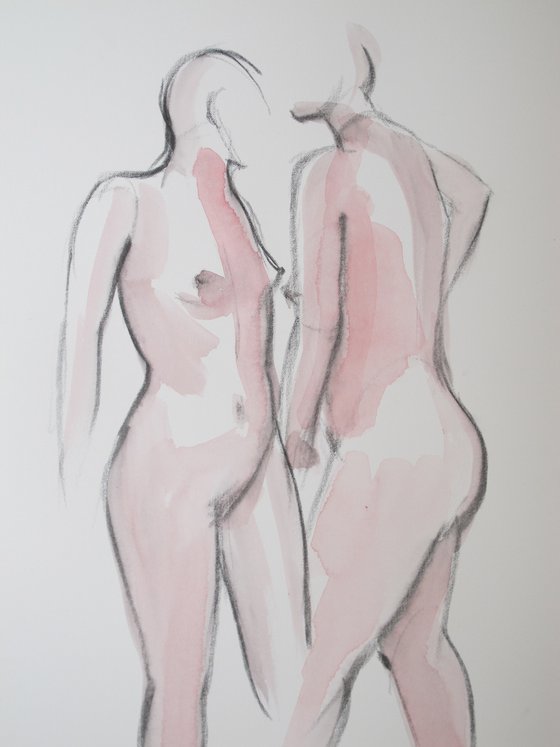 Standing female nude 2 poses