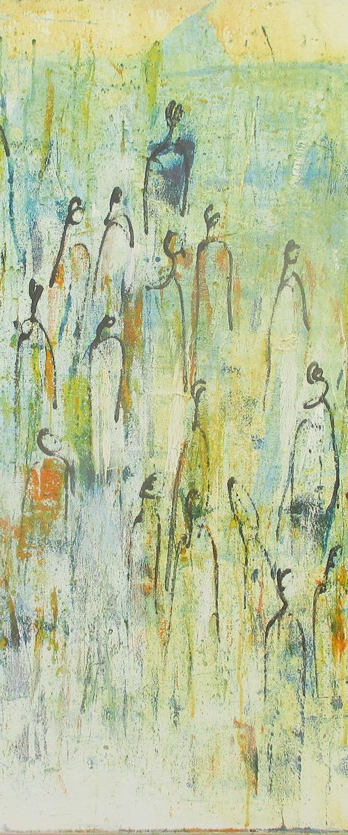 city talk in blue xl Acrylpainting 31,5 x 23,6 inch by Sonja Zeltner-Müller