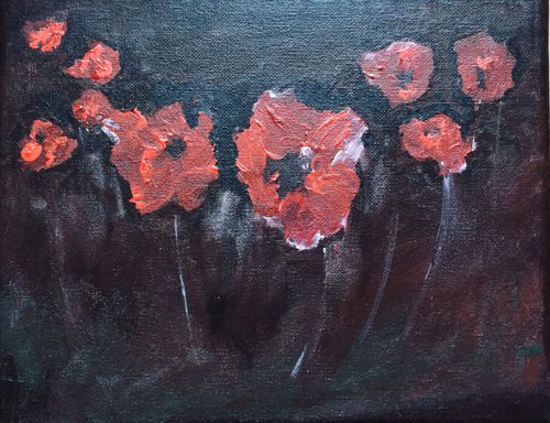 Abstract poppies study II. by Paul Simon Hughes