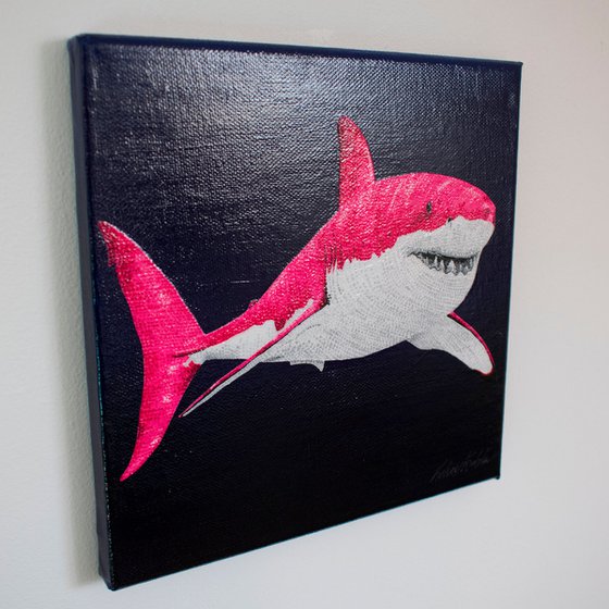 Pinkest Pink Shark Acrylic Painting