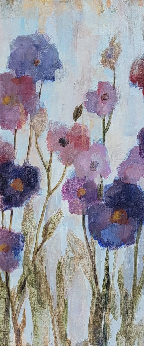 Abstracted Floral in Purple by Silvia  Vassileva