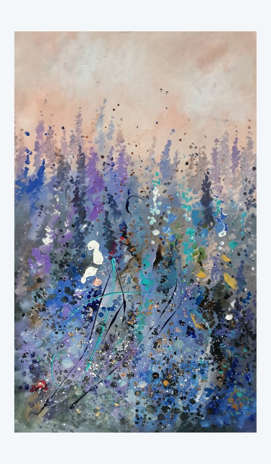 Flowers canvas art, Set paintings, Lavender art