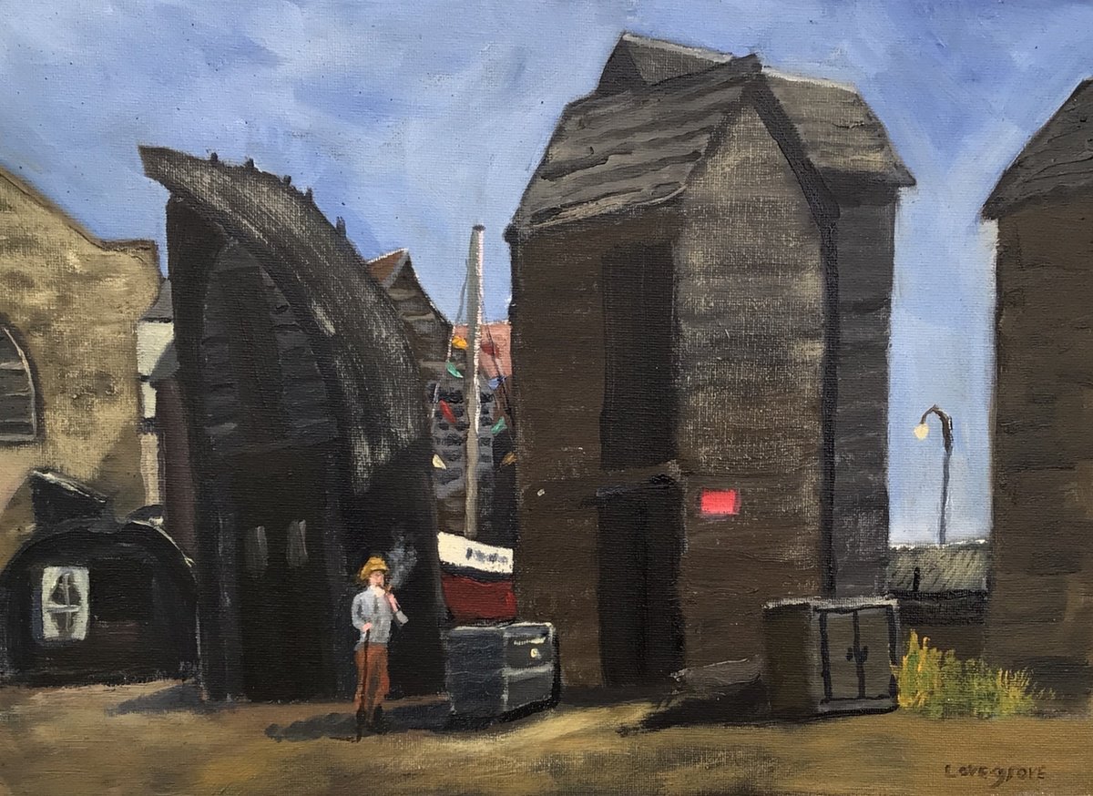 Impressionistic Landscape Oil Painting By Julian Lovegrove Art, 14 X 10", The Old Salt, Hastings,, Original Artwork