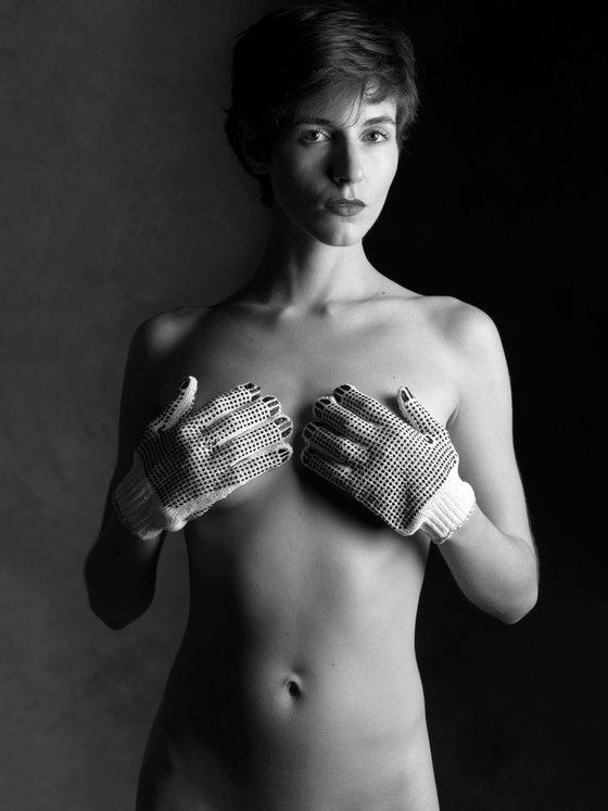 Woman with Strange Gloves