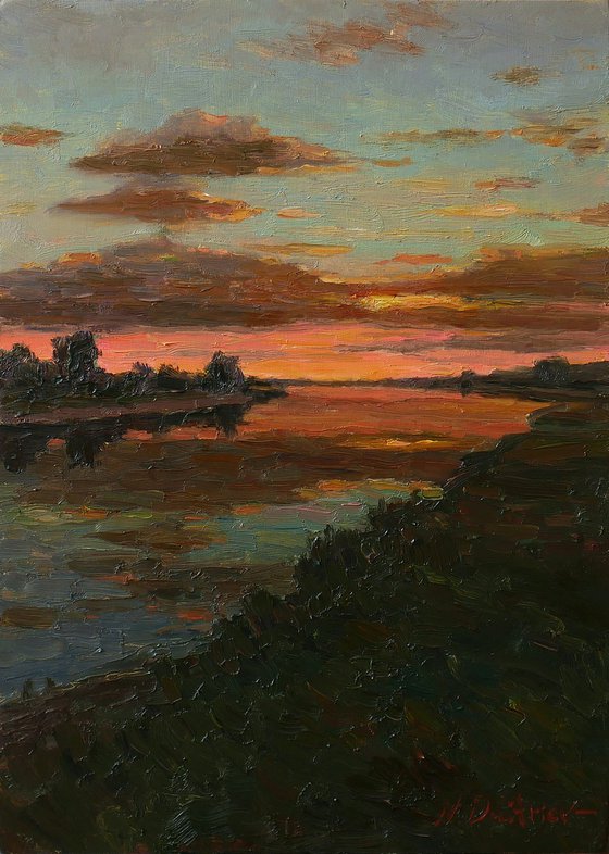 Sunset Over The River