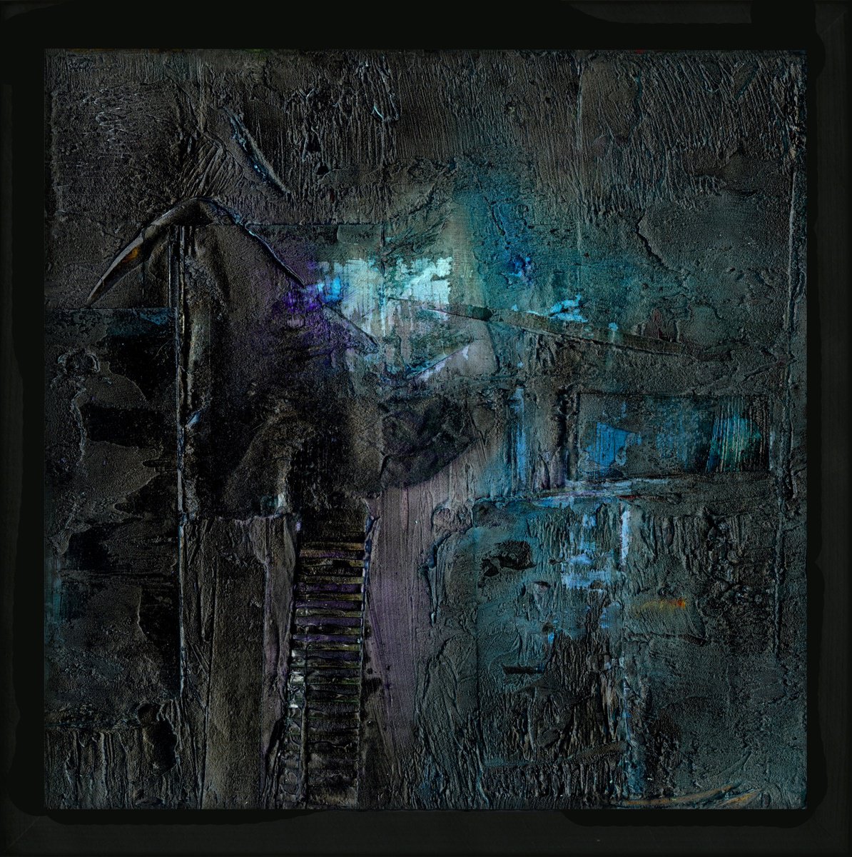 Abstract Painting By Kathy Morton Stanion, 13 X 13", Midnight Magic 3, Original Artwork