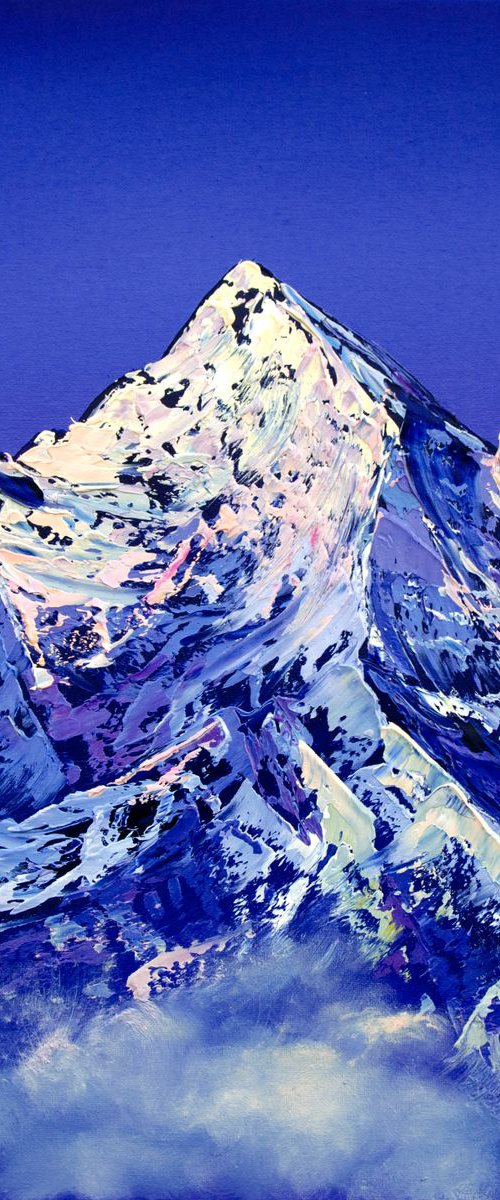 Everest after sunset by Nino Ponditerra