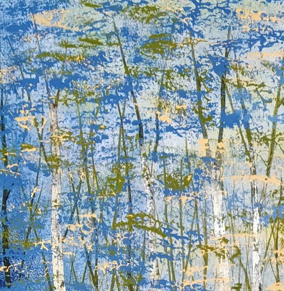 Gold and Blue Forest Light