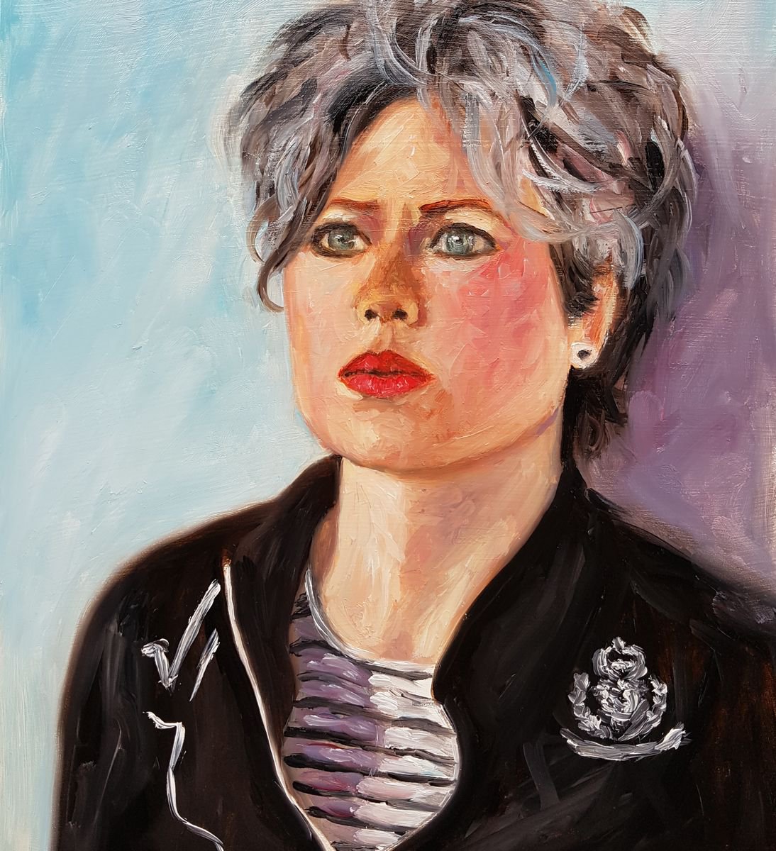 Impressionistic Portrait Oil Painting By Els Driesen, 11 X 13, Brigitte, Original Artwork