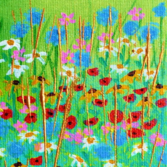 Mini Meadow 10 - poppies, alliums, rudbeckias and daisies