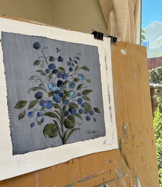 Blue Moody Floral