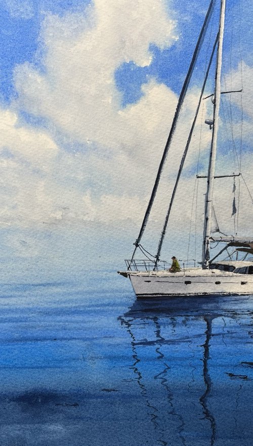 Sailboat and Serenity. by Erkin Yılmaz