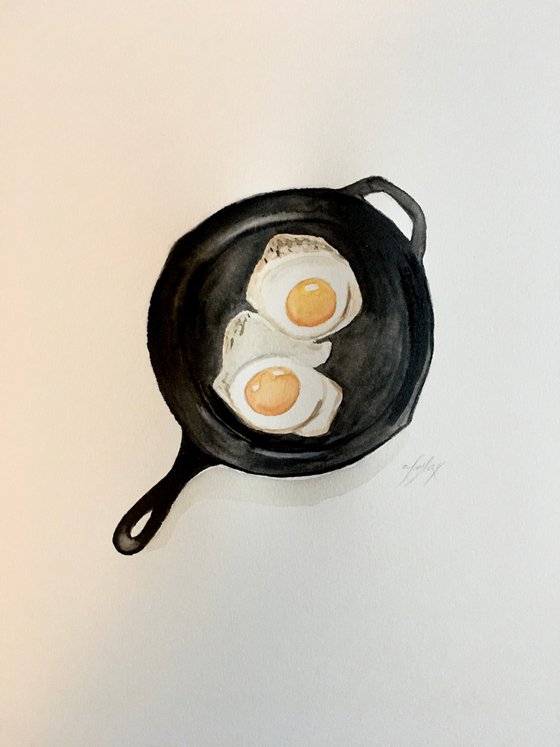 Eggs in frying pan