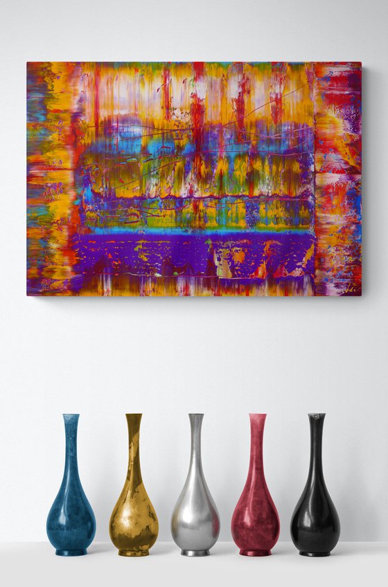 70x50 cm | 23.5 x 19.5″ Purple Orange Abstract Painting Canvas Abstract Oil Art